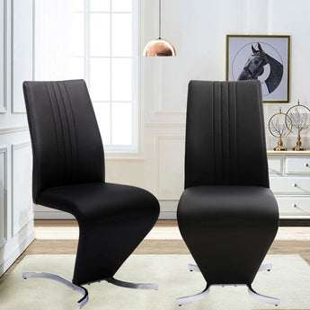 Modern Hourglass PU Dining Chairs ��������������������������������������