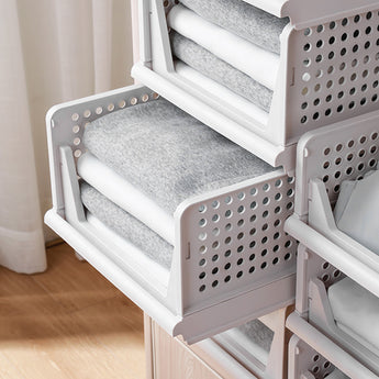 Foldable Stackable Drawer Storage Basket Clothes Organizer