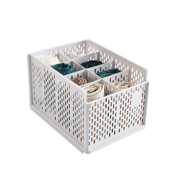 Plastic Stackable Clothes Storage Basket Drawer Organizer