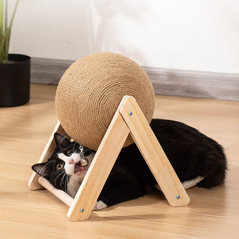 V-Shaped Wooden Cat Scratcher Ball: Fun and Functional Claw Care Living and Home 