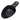 Black pet food scoop with rounded bowl and small loop handle