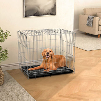 Wire Dog Crate with 2 Doors and Tray Living and Home 