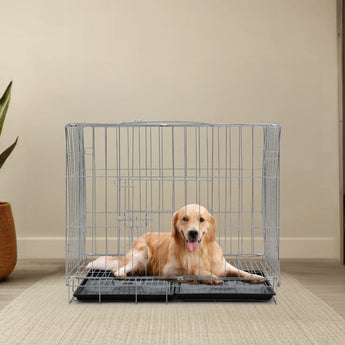 Wire Dog Crate with 2 Doors and Tray Living and Home 