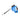 Blue retractable leash with black strap, metal clip, and LED light housing