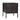 Dark brown wooden nightstand with metal frame, two drawers, curved metal pulls