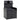 Black wooden bedside table with two drawers and open top shelf, rounded edges