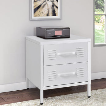 Compact White Two-Door File Cabinet for Efficient Storage Living and Home 