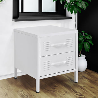 Compact White Two-Door File Cabinet for Efficient Storage Living and Home 