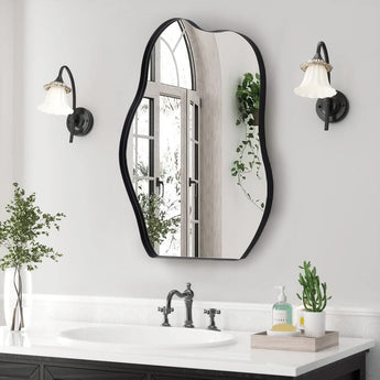 Irregular Metal Framed Wall Mirror Decorative Living and Home 