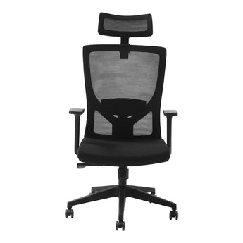 Executive Ergonomic Office Chair with Black Mesh and Cotton Seat Living and Home 