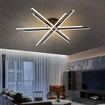 Lightsin Elegant Black Crossed Line Modern Flush Mount Ceiling Light Lightsin 