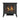 Front view of black LED electric fireplace heater with flame effect and log pieces