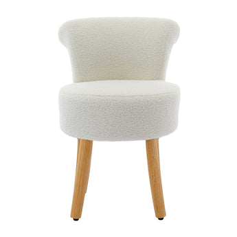 High Backrest Teddy Fleece Dressing Table Stool