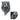 Wall-mounted axial fan shown at angle with mounting screws and size markings