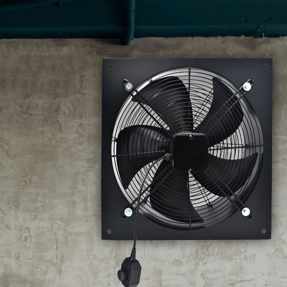 Industrial Matte Black Ventilation Wall Mounted High Performance Exhaust Axial Fan