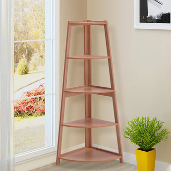 Elegant Corner 5-Tier Shelf Unit with Eco-Friendly Finish Living and Home 