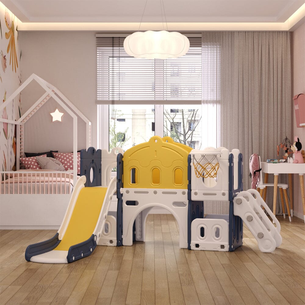 190cm Wide Purpose Activity Playset Basketball Hoop Slide