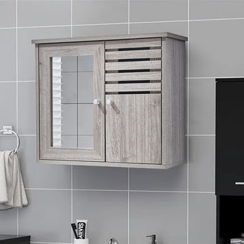 60cm W Wooden Bathroom Mirror Wall Cabinet