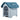 Blue plastic dog house close-up of roof panel and vented side
