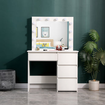 43cm D Hollywood Dressing Table with Large Lighted Mirror
