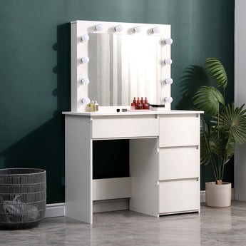 43cm D Hollywood Dressing Table with Large Lighted Mirror