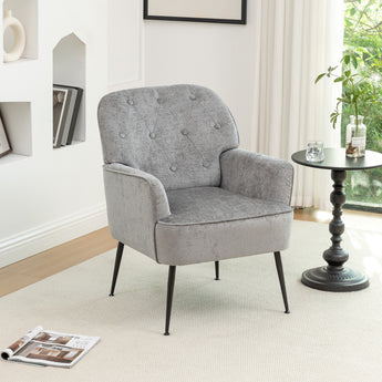 Modern Chenille Upholstered Leisure Chair with Backrest