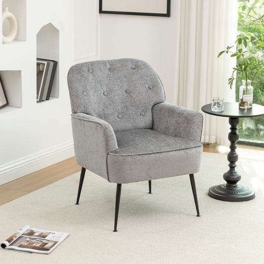 Modern Chenille Upholstered Leisure Chair with Backrest