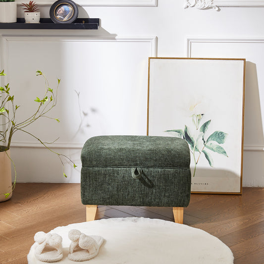 Teddy Fleece / Chenille Upholstered Storage Ottoman