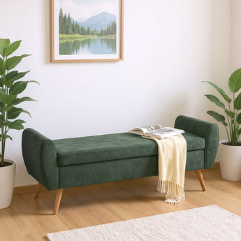 Chenille Upholstered Multifunctional Entryway Bedroom Storage Bench