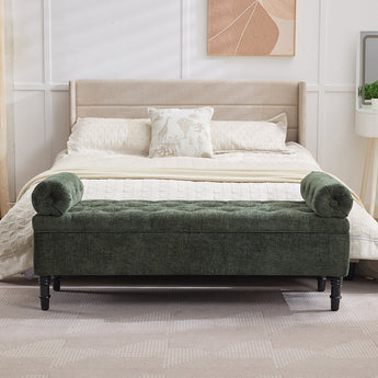 Multifunctional Chenille Upholstered Bedroom Storage Bench