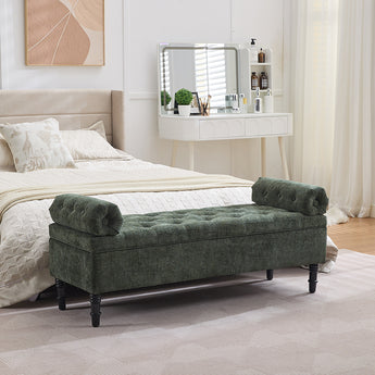 Multifunctional Chenille Upholstered Bedroom Storage Bench