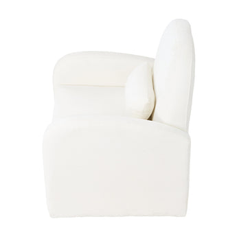 Swivel Chenille Upholstered Single Sofa Armchair With Storage