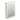 White single-door mirrored bathroom cabinet with LED border and touch control icons