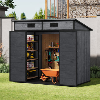 4x6FT Outdoor Plastic Garden Storage Shed