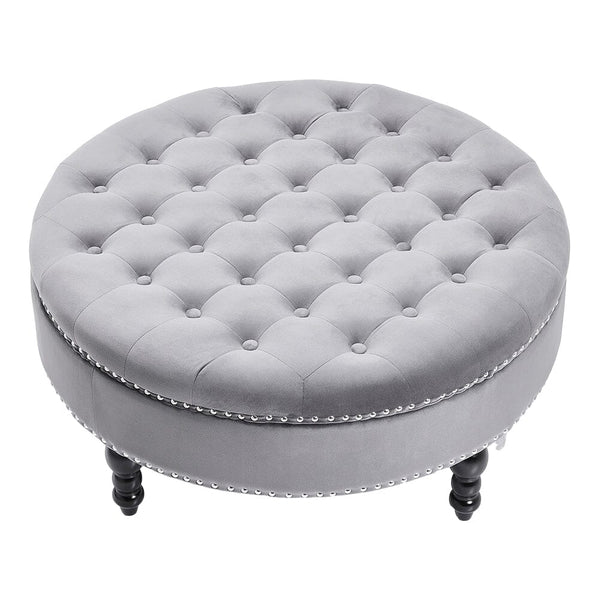 Round cocktail ottoman discount