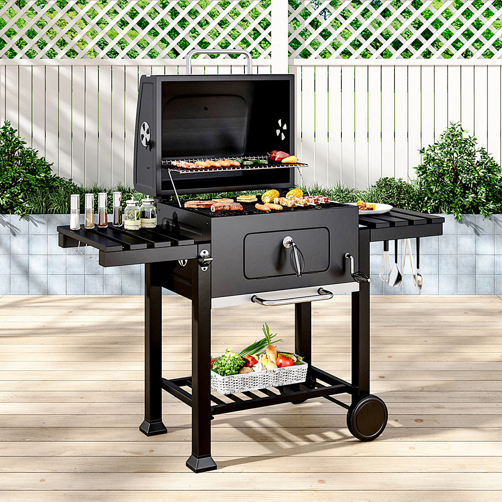 Portable BBQ Grill Cooking Double Side Tables