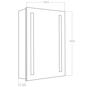 80cm Height LED Bathroom Mirror Cabinet with Shelves Socket Bathroom Mirror Cabinets Living and Home 