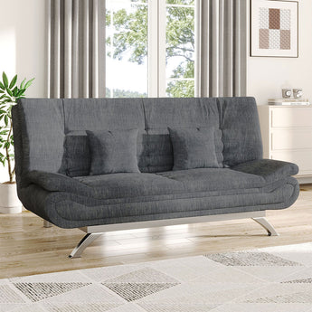 Linen Upholstered Convertible Sofa Bed with 2 Cushions