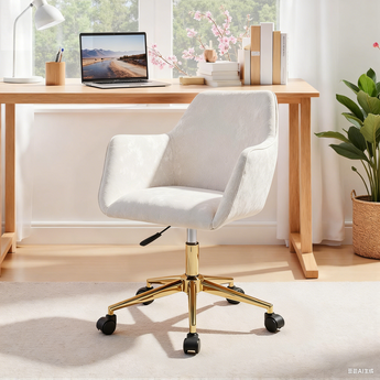 Velvet Upholstered Height Adjustable Office Chair