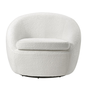 Faux Fur Upholstered Swivel Chair