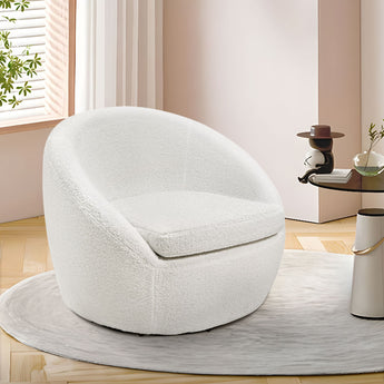 Faux Fur Upholstered Swivel Chair