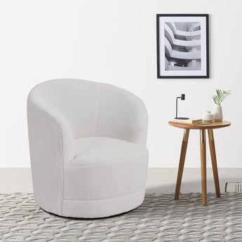 Faux Fur Upholstered Swivel Chair