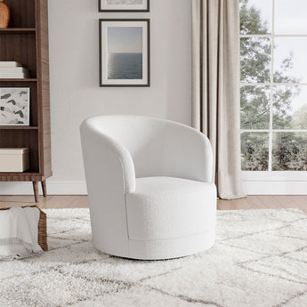 Faux Fur Upholstered Swivel Chair