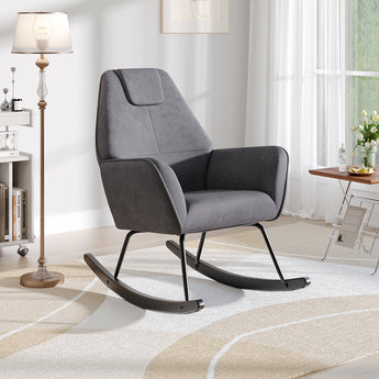 Modern Comfortable Grey Nursery Rocking Chair