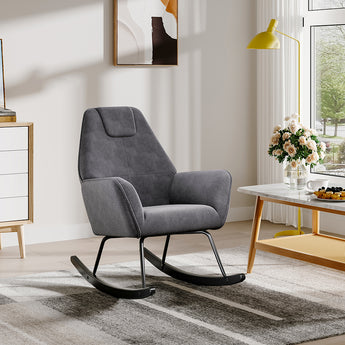 Modern Comfortable Grey Nursery Rocking Chair