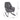 Grey upholstered nursery rocking chair with padded arms and curved rocking base