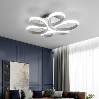 Modern Acrylic Petal Led Semi-Flush Ceiling Light