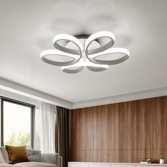 Modern Acrylic Petal Led Semi-Flush Ceiling Light