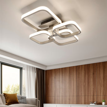 Contemporary LED adjustable semi-recessed ceiling fixture 4/6/8