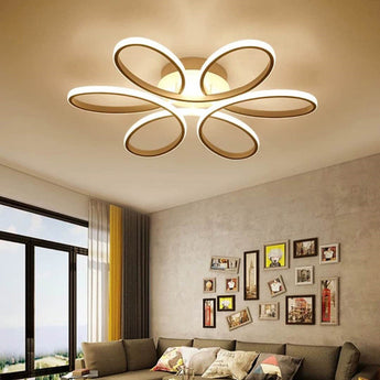 Floral 6 Modern Acrylic Light Adjustable Petal LED Semi-Ceiling Luminaire